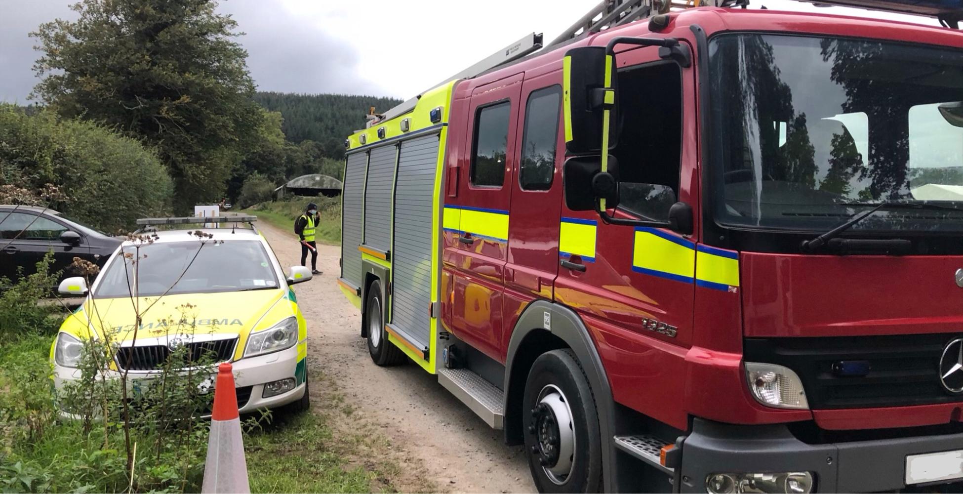 Fire engine and ambulance as supplied by Fire-Medics, Event Fire, Rescue & Emergency Medical Cover specialists, Belfast, Dublin, Donegal / Sligo providing an all Ireland service.